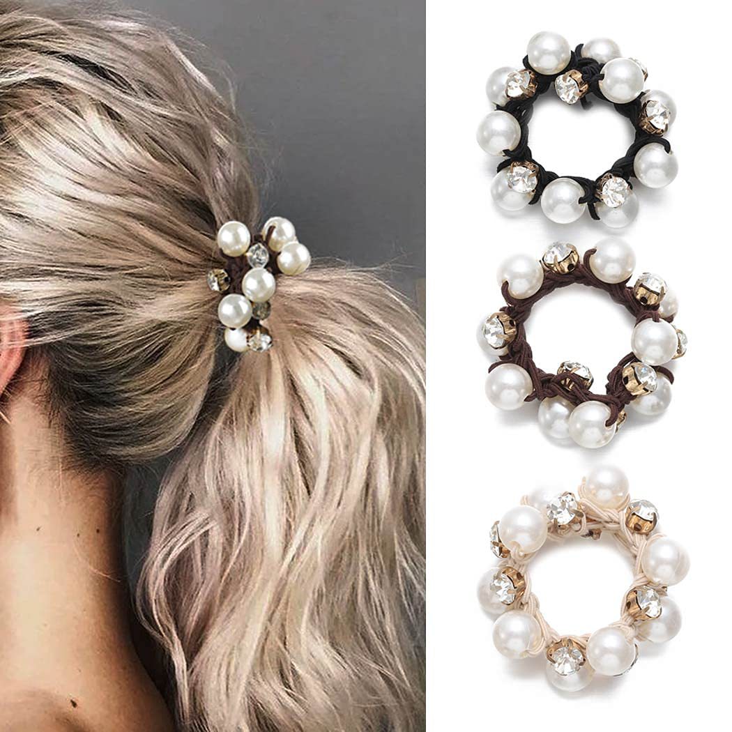 Wholesale Crystal Pearl Resin Hair Scrunchies